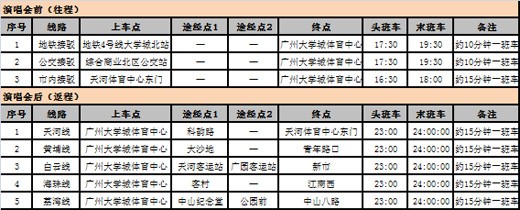 市内大巴免费接送郑秀文,苏芮,齐秦,李宗盛,动力火车,冯文乐,黄小琥